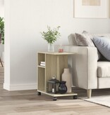 VidaXL Bijzettafel met wieltjes 50x30x55 cm hout sonoma eikenkleurig