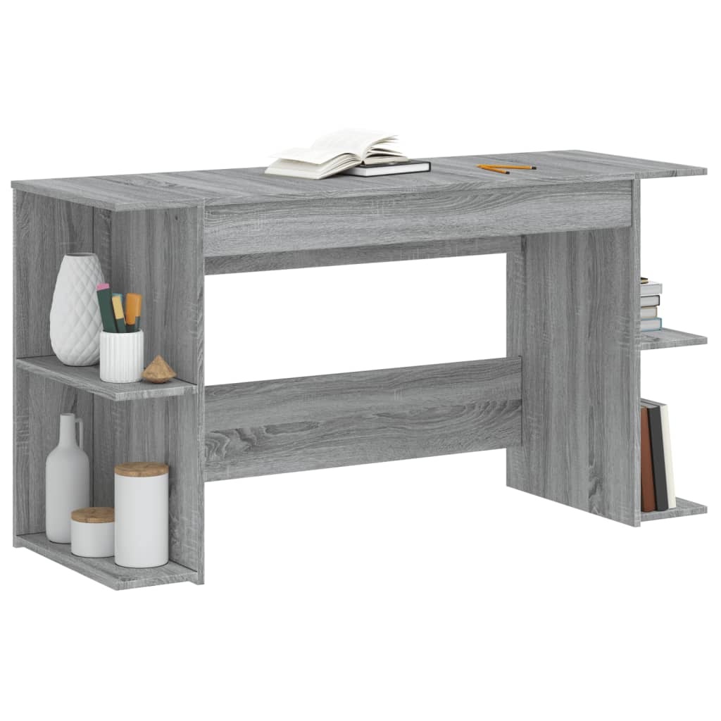 VidaXL Bureau 140x50x75 cm bewerkt hout grijs sonoma eikenkleurig