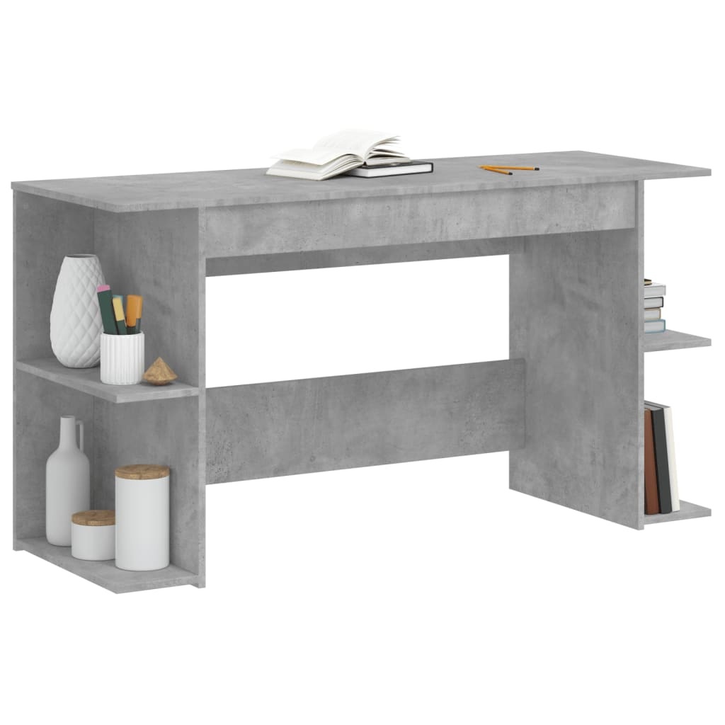 VidaXL Bureau 140x50x75 cm bewerkt hout betongrijs