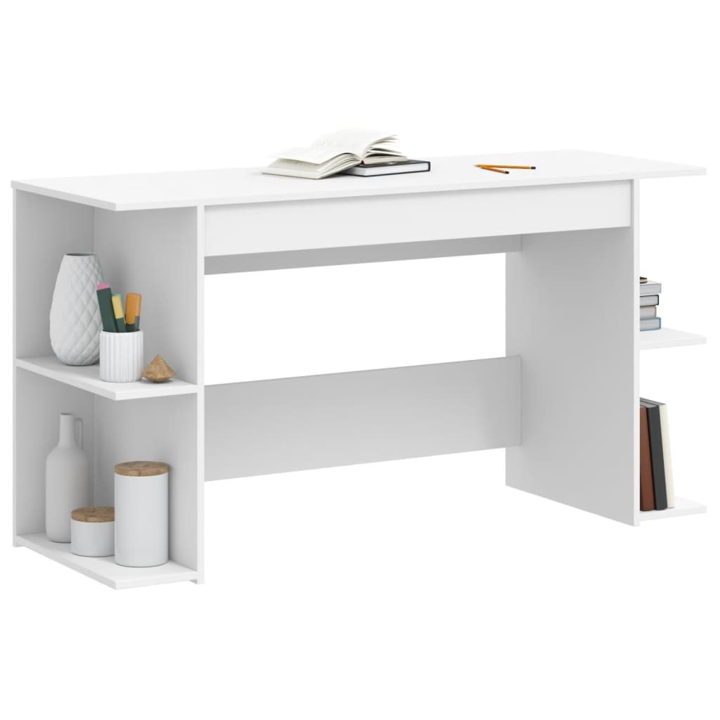 VidaXL Bureau 140x50x75 cm bewerkt hout wit
