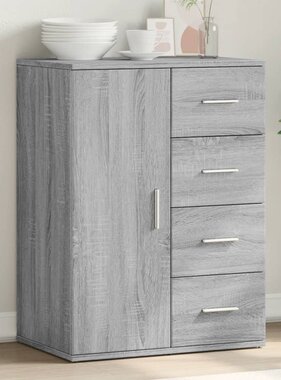 VidaXL Dressoir 59x39x80 cm bewerkt hout grijs sonoma eikenkleurig