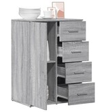 VidaXL Dressoir 59x39x80 cm bewerkt hout grijs sonoma eikenkleurig