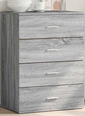 VidaXL Dressoir 60x39x80 cm bewerkt hout grijs sonoma