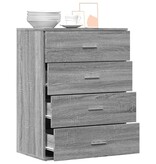 VidaXL Dressoir 60x39x80 cm bewerkt hout grijs sonoma