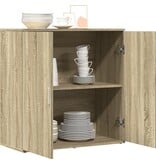 VidaXL Dressoir 79x38x80 cm bewerkt hout sonoma eikenkleurig