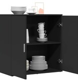 VidaXL Dressoir 79x38x80 cm bewerkt hout zwart