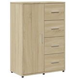 VidaXL Dressoir 60x31x84 cm bewerkt hout sonoma eikenkleurig
