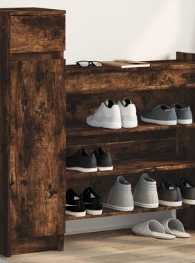 VidaXL Schoenenkast 100,5x28x100 cm bewerkt hout gerookt eikenkleurig