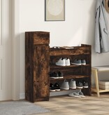 VidaXL Schoenenkast 100,5x28x100 cm bewerkt hout gerookt eikenkleurig
