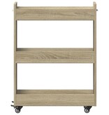 VidaXL Kast met wieltjes 60x22x79 bewerkt hout sonoma eikenkleurig