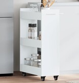 VidaXL Kast met wieltjes 60x22x79 bewerkt hout wit