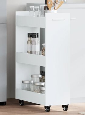 VidaXL Kast met wieltjes 60x22x79 bewerkt hout wit