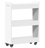 VidaXL Kast met wieltjes 60x22x79 bewerkt hout wit