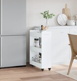 VidaXL Kast met wieltjes 60x22x79 bewerkt hout wit