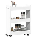 VidaXL Kast met wieltjes 60x22x79 bewerkt hout wit