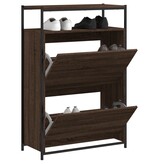 VidaXL Schoenenkast 75x34x112 cm bewerkt hout bruin eikenkleur