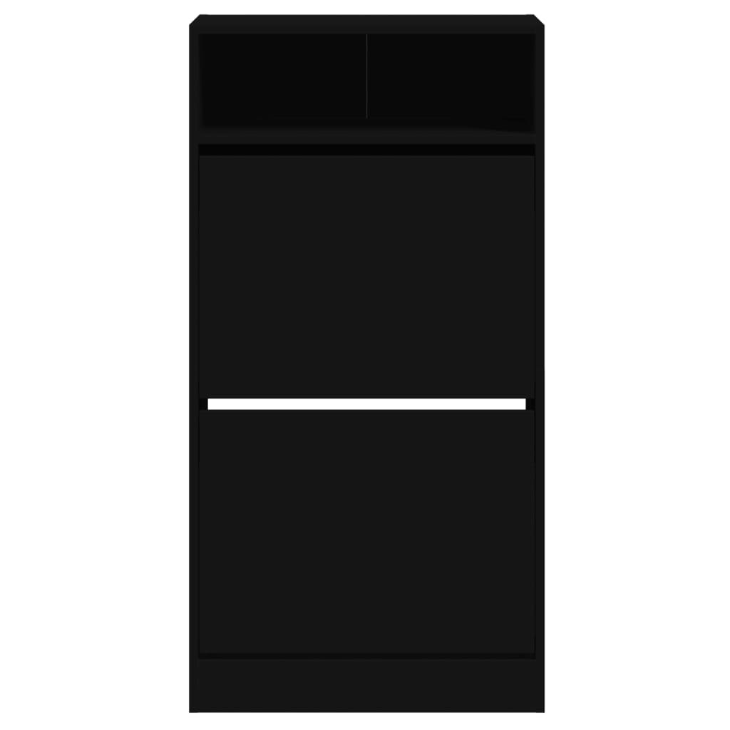 VidaXL Schoenenkast 60x34x116 cm bewerkt hout zwart
