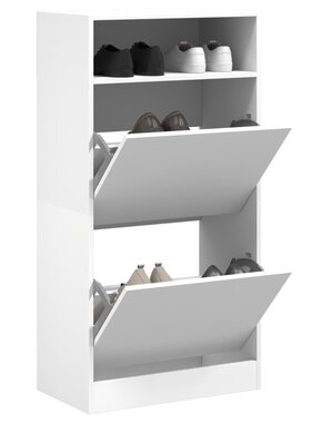 VidaXL Schoenenkast 60x34x116 cm bewerkt hout wit