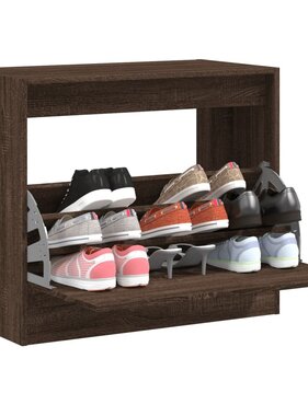 VidaXL Schoenenkast 80x42x69 cm bewerkt hout bruin eikenkleur
