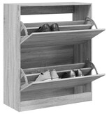 VidaXL Schoenenkast 80x34x96,5 cm bewerkt hout grijs sonoma eikenkleur