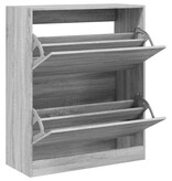 VidaXL Schoenenkast 80x34x96,5 cm bewerkt hout grijs sonoma eikenkleur