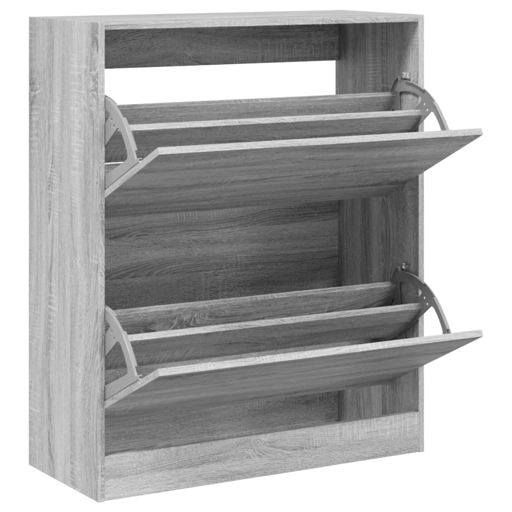 VidaXL Schoenenkast 80x34x96,5 cm bewerkt hout grijs sonoma eikenkleur