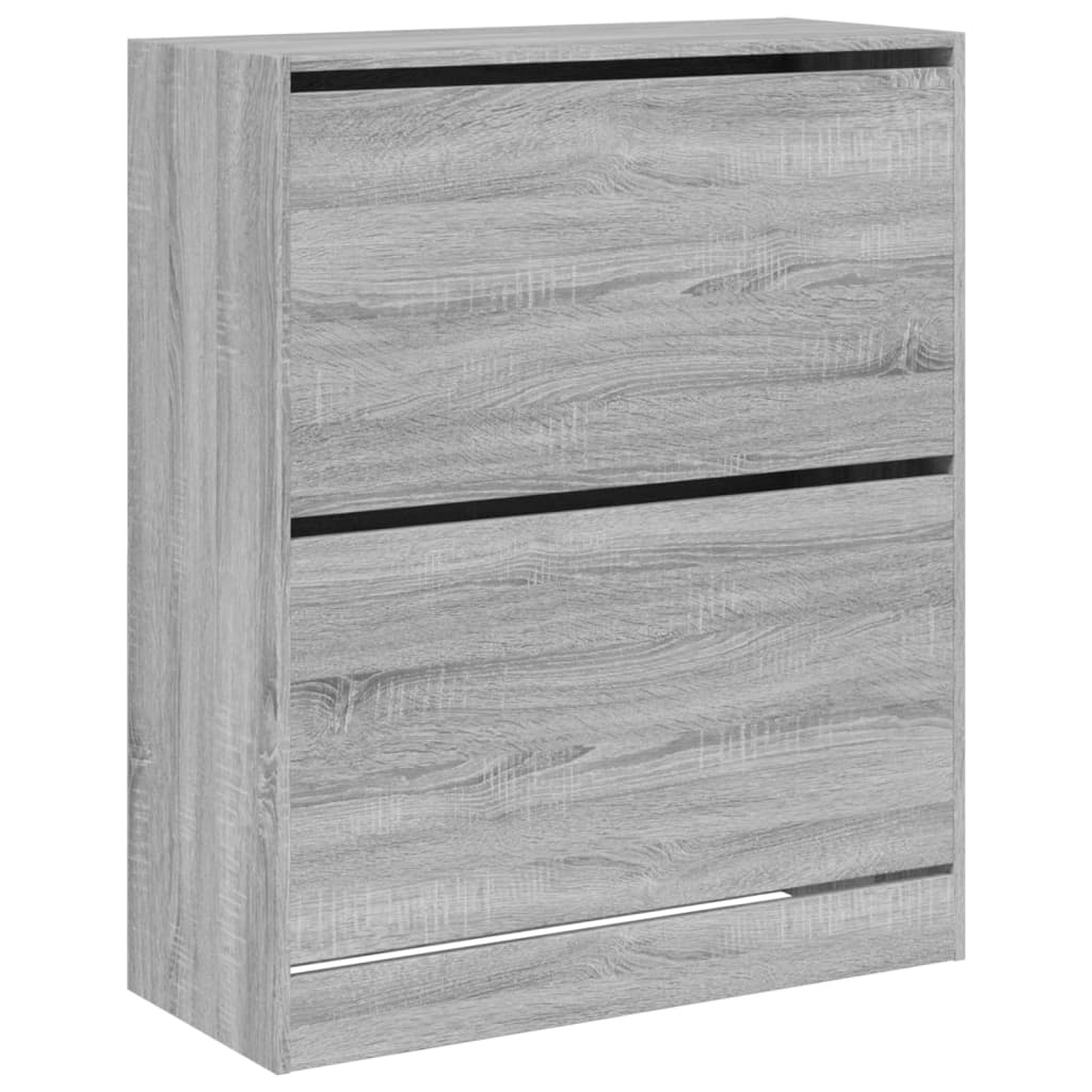 VidaXL Schoenenkast 80x34x96,5 cm bewerkt hout grijs sonoma eikenkleur