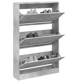 VidaXL Schoenenkast 80x21x125,5 cm bewerkt hout betongrijs