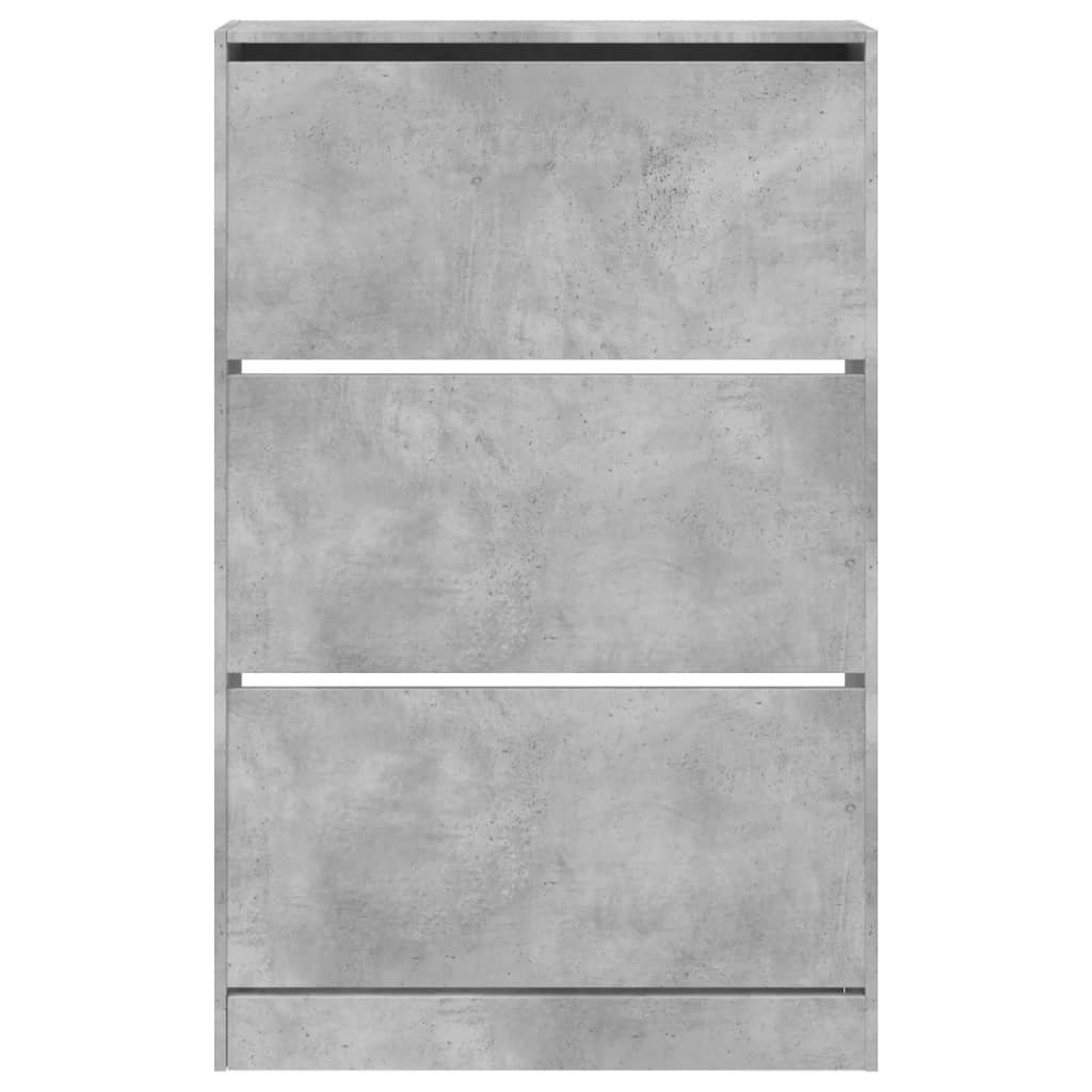 VidaXL Schoenenkast 80x21x125,5 cm bewerkt hout betongrijs