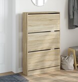 VidaXL Schoenenkast 80x21x125,5 cm bewerkt hout sonoma eikenkleurig