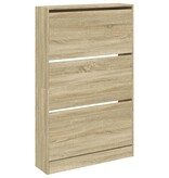 VidaXL Schoenenkast 80x21x125,5 cm bewerkt hout sonoma eikenkleurig