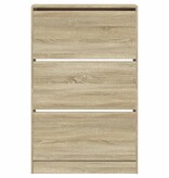 VidaXL Schoenenkast 80x21x125,5 cm bewerkt hout sonoma eikenkleurig