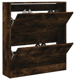 VidaXL Schoenenkast 80x21x87,5 cm bewerkt hout gerookt eikenkleurig