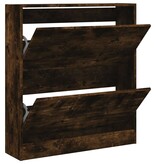 VidaXL Schoenenkast 80x21x87,5 cm bewerkt hout gerookt eikenkleurig