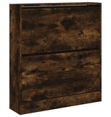 VidaXL Schoenenkast 80x21x87,5 cm bewerkt hout gerookt eikenkleurig