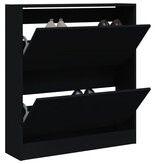 VidaXL Schoenenkast 80x21x87,5 cm bewerkt hout zwart