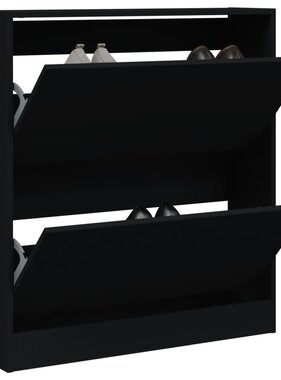 VidaXL Schoenenkast 80x21x87,5 cm bewerkt hout zwart