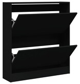 VidaXL Schoenenkast 80x21x87,5 cm bewerkt hout zwart