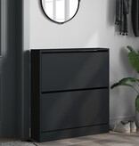 VidaXL Schoenenkast 80x21x87,5 cm bewerkt hout zwart