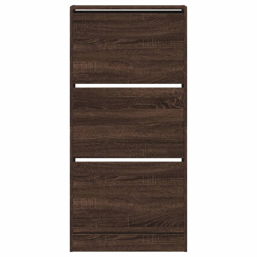 VidaXL Schoenenkast 60x21x125,5 cm bewerkt hout bruin eikenkleur