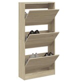 VidaXL Schoenenkast 60x21x125,5 cm bewerkt hout sonoma eikenkleurig