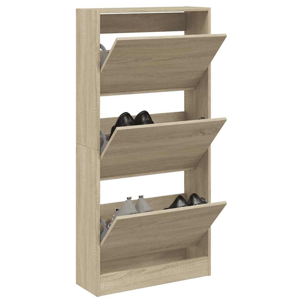 VidaXL Schoenenkast 60x21x125,5 cm bewerkt hout sonoma eikenkleurig