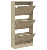 VidaXL Schoenenkast 60x21x125,5 cm bewerkt hout sonoma eikenkleurig