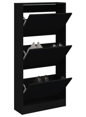 VidaXL Schoenenkast 60x21x125,5 cm bewerkt hout zwart