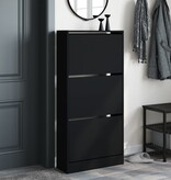 VidaXL Schoenenkast 60x21x125,5 cm bewerkt hout zwart