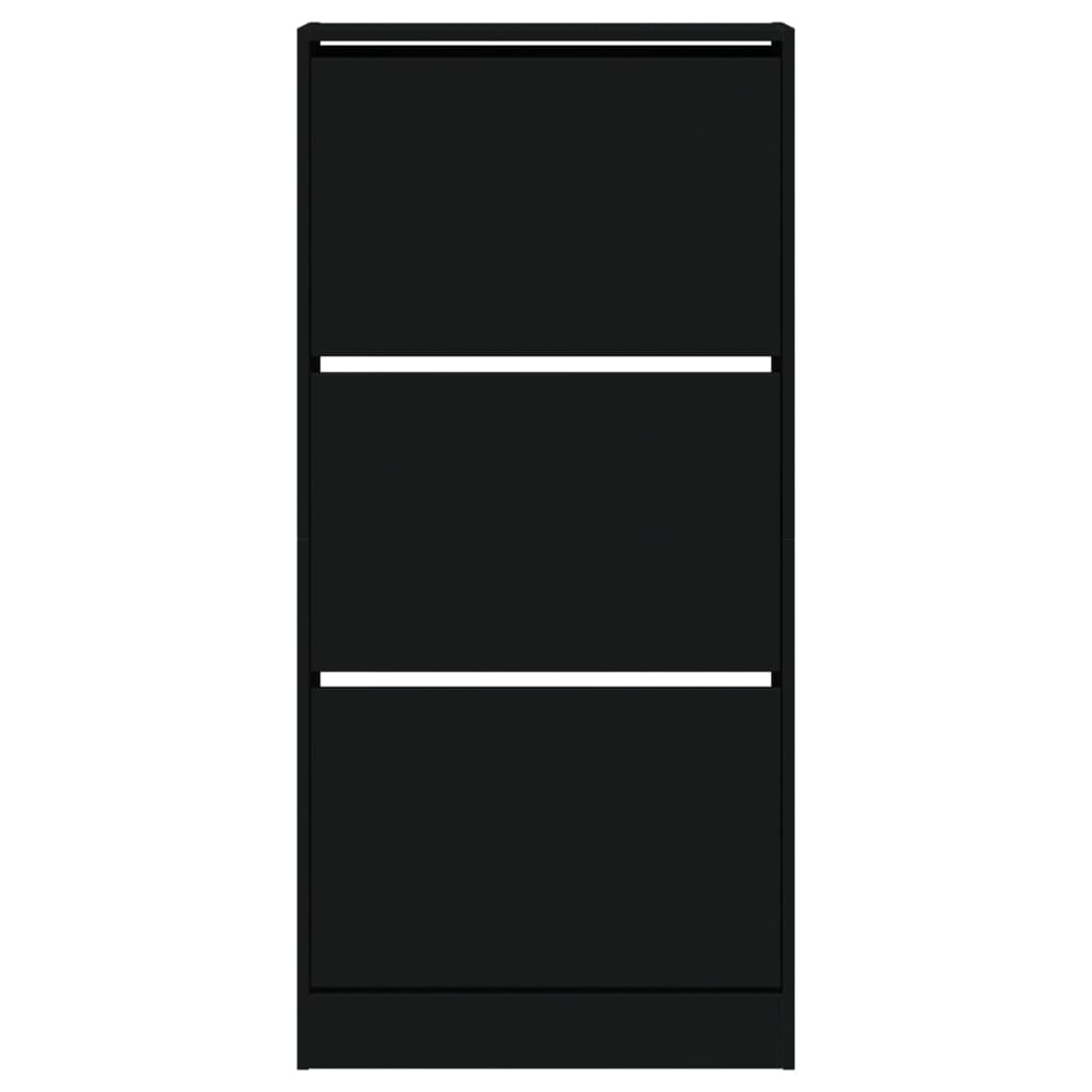 VidaXL Schoenenkast 60x21x125,5 cm bewerkt hout zwart
