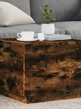 VidaXL Salontafel met metalen poten 50x50x40 cm gerookt eikenkleurig