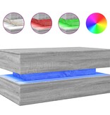 VidaXL Salontafel met LED-verlichting 90x50x40 cm grijs sonoma eiken
