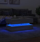 VidaXL Salontafel met LED-verlichting 90x50x40 cm grijs sonoma eiken