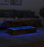 VidaXL Salontafel met LED-verlichting 90x50x40 cm gerookt eikenkleurig